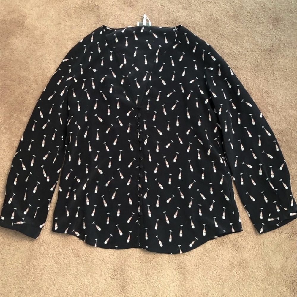 NWT - Joie Purine Champagne Flute Print Blouse 🍾 - Picture 4 of 6